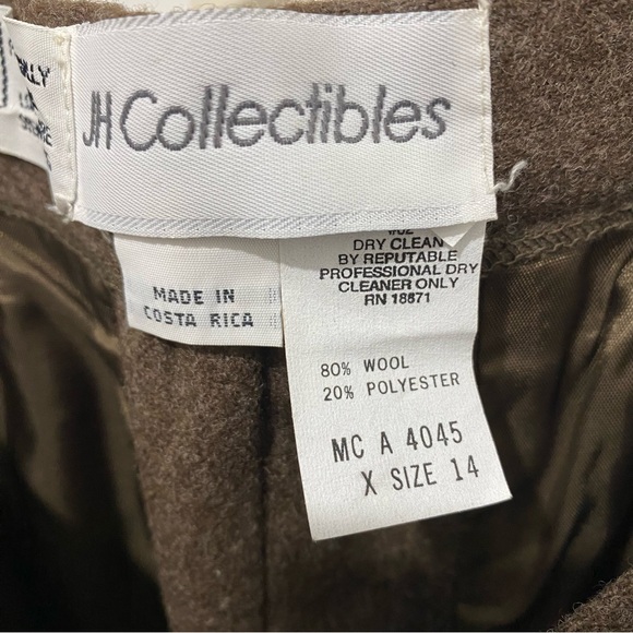 Pair JH Collectibles Women’s 100% Wool Pencil Skirt Size 12 Brown/Navy - Picture 7 of 16